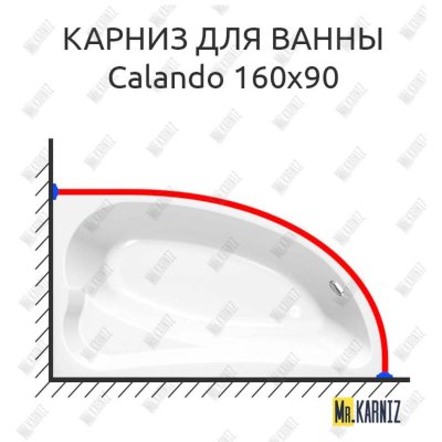 Карниз для ванны Kolpa-San Calando 160х90 Усиленный 20 мм MrKARNIZ