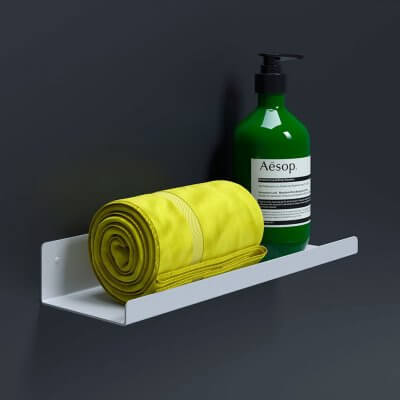 Настенная навесная полка для ванной комнаты 30x9x5 Белая