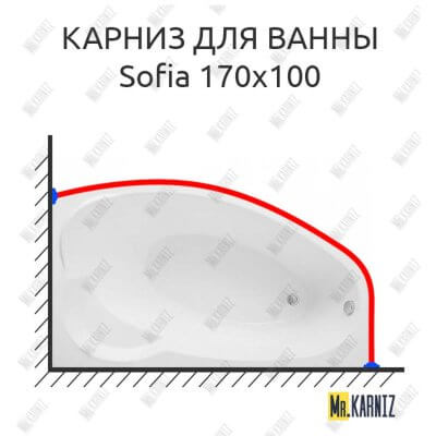 Карниз для ванны Aquanet Sofia 170х100 Усиленный 25 мм MrKARNIZ