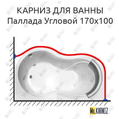 Карниз для ванны Radomir Паллада Угловой 170х100 Усиленный 25 мм MrKARNIZ