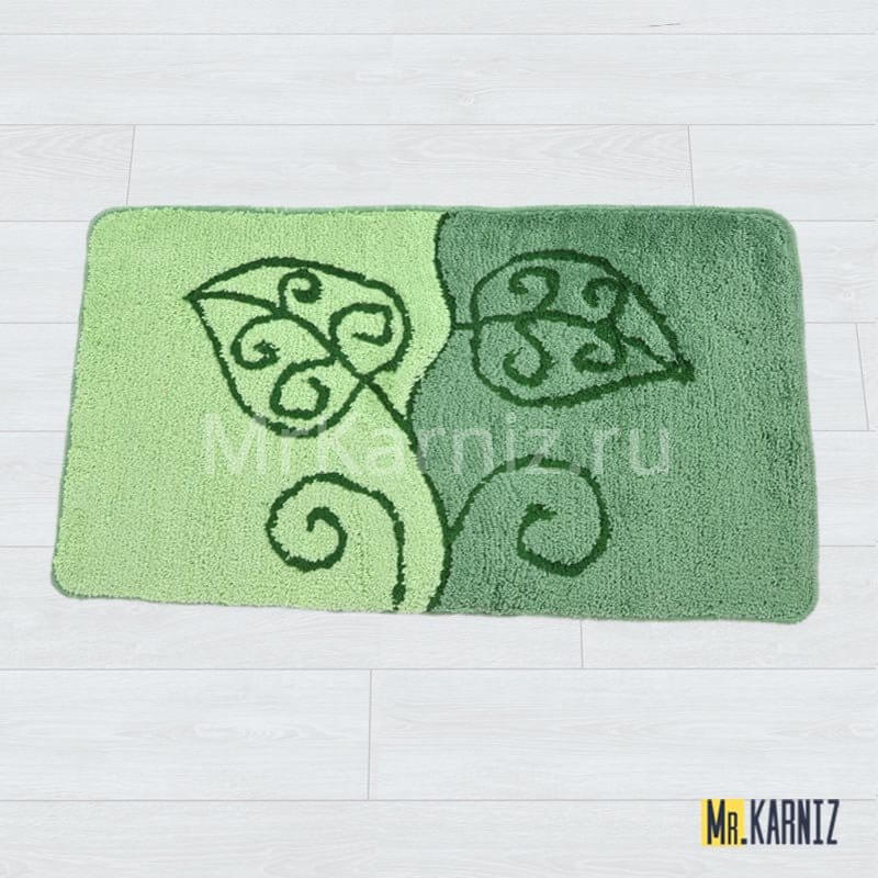 Коврик в ванную Листья зеленый Коврик в ванную Листья зеленый