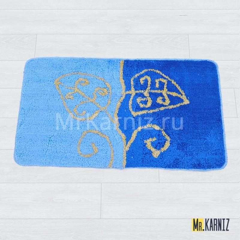 Коврик в ванную Листья синий Коврик в ванную Листья синий