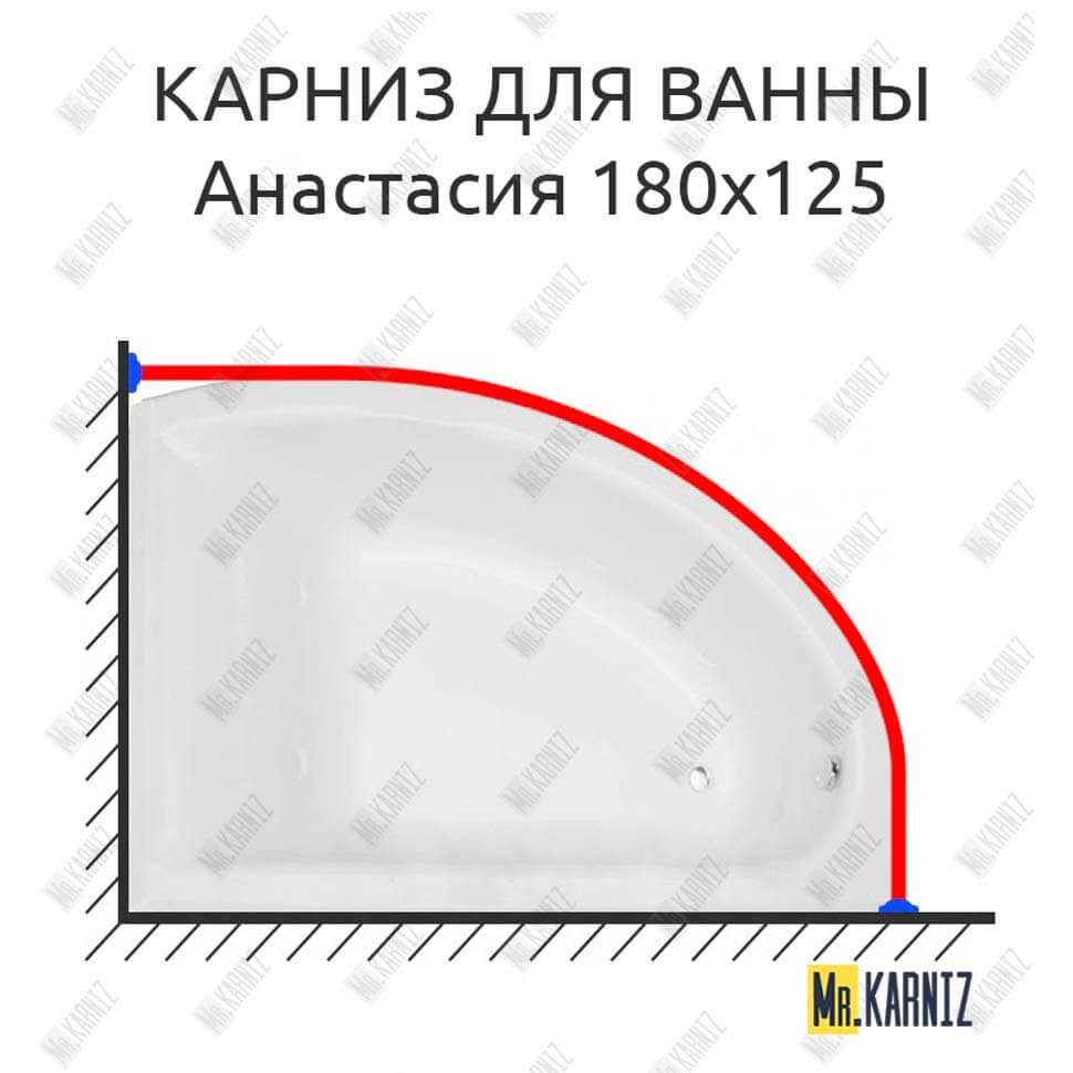 Карниз для ванны Astra-form Анастасия 180х125 Усиленный 25 мм MrKARNIZ Карниз для ванны Astra-form Анастасия 180х125 Усиленный 25 мм MrKARNIZ