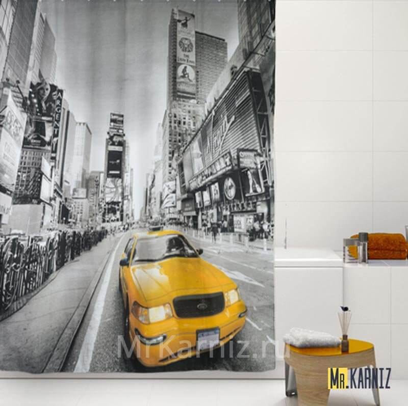 Штора для ванной YELLOW TAXI (Нью-Йорк) Штора для ванной YELLOW TAXI Нью-Йорк