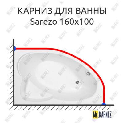Карниз для ванны Aquanet Sarezo 160х100 Усиленный 25 мм MrKARNIZ