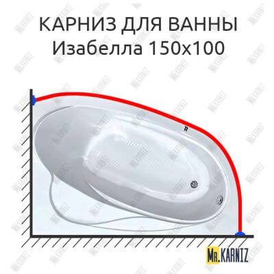 Карниз для ванны Bach Изабелла 150х100 Усиленный 25 мм MrKARNIZ