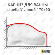 Карниз для ванны Relisan Isabella Угловой 170х90 Усиленный 20 мм MrKARNIZ